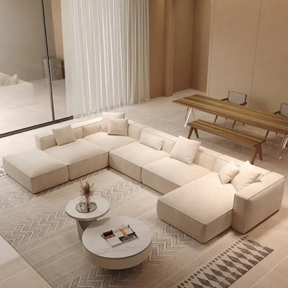 Velvé Luxe | Modern Velvet L-Shape Modular Sectional Sofa – Salon & Lounge Elegance
