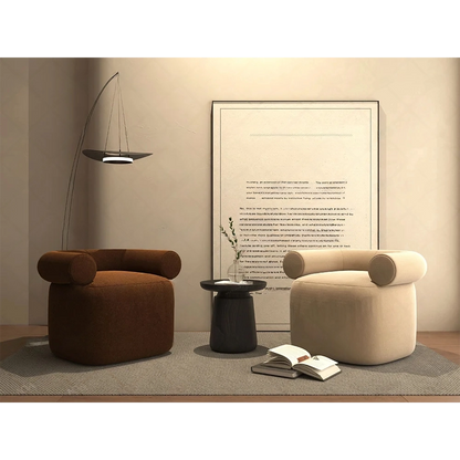 Elysian Comfort | Modern Upholstered Fabric Leisure Chair with Wooden Frame