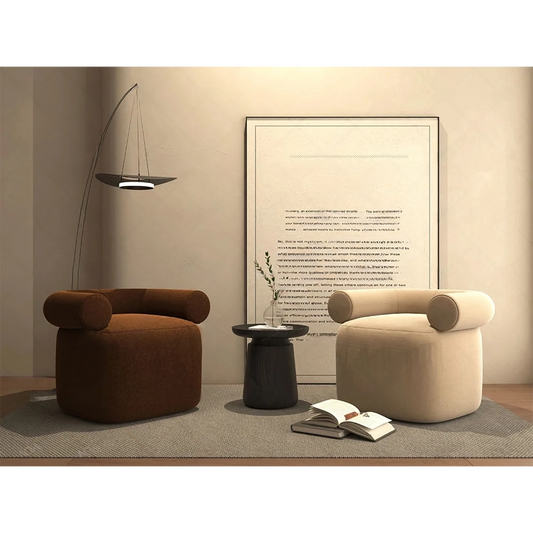 Elysian Comfort | Modern Upholstered Fabric Leisure Chair with Wooden Frame