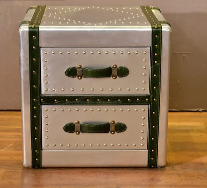Jetstream Horizon | Retro Aviator Aluminum Coffee Table/ 2 drawer cabinet