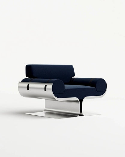 Nordic Luxury Stainless Steel Designer Leisure Chair – Modern Leather Accent for Living Room & Bedroom