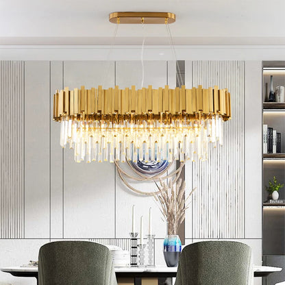 Grandeur Glow | Modern Luxury Crystal LED Chandelier – American Style Statement Lighting