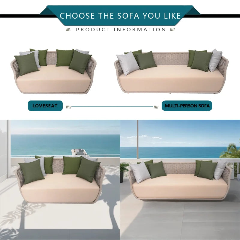Primora Solis | Luxury Outdoor Rope Sofa Set with Aluminum Frame & Waterproof Cushions