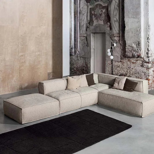 Nordic Haven | Minimalist Linen Sofa Set – Modern Comfort & Timeless Elegance