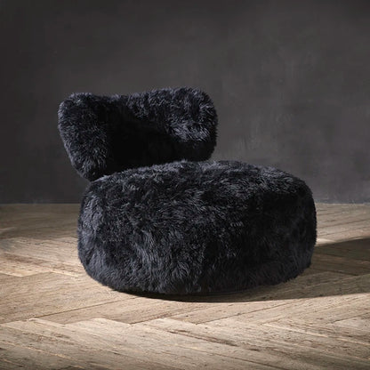 Nordic Haven | Modern Sheepskin Accent Armchair – Cozy Luxury for Living Spaces