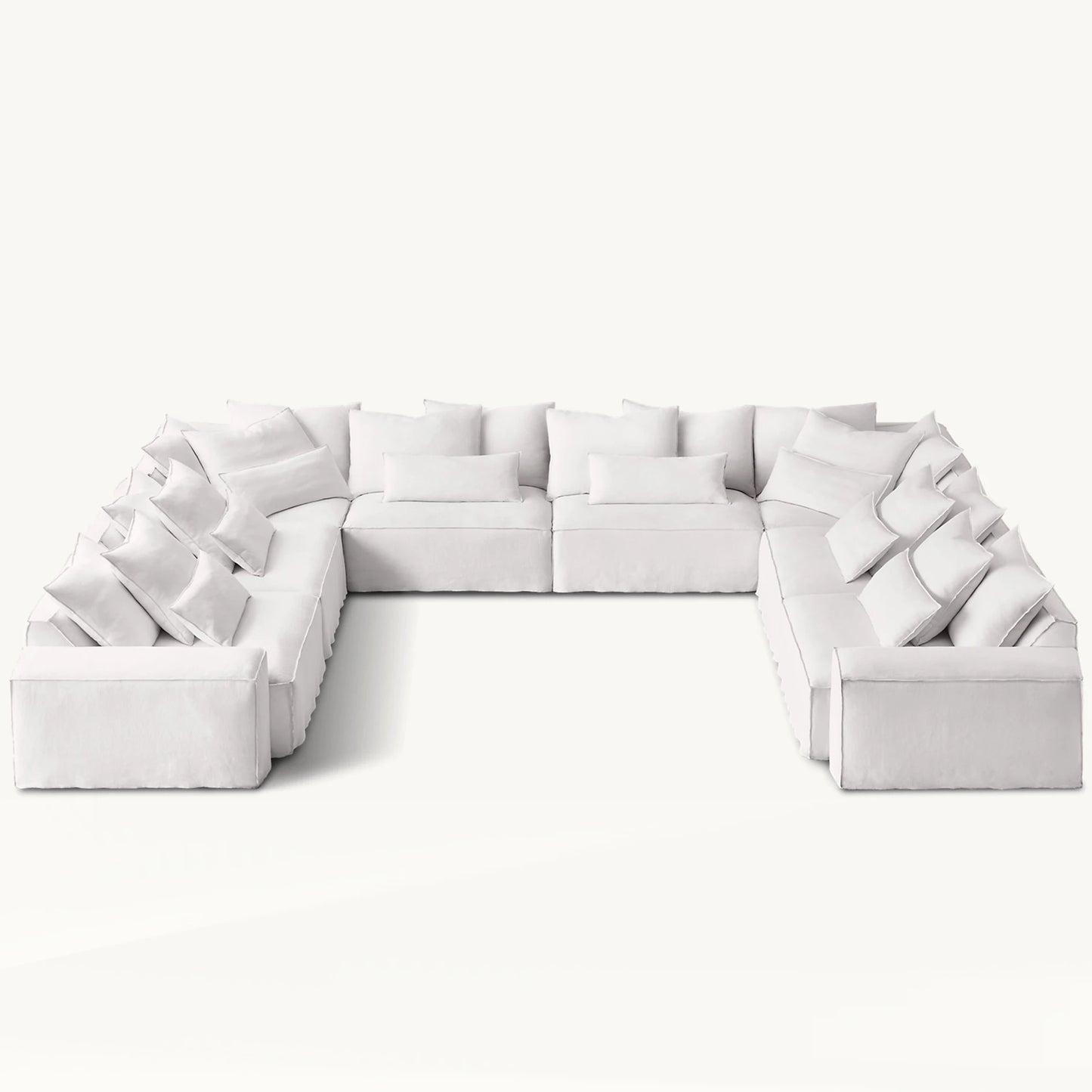 Opulent Cloud | Modern White U-Shape Leather Sectional Sofa – Luxury Modular Comfort