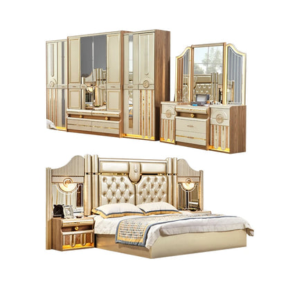 LunaFrame | Modern LED King Bedroom Set with Storage Drawers and Wood Frame