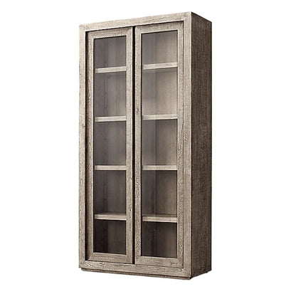 Regal Vintage | Solid Wood Glass Display Cabinet – Modern Luxury Storage for Dining & Living Spaces"