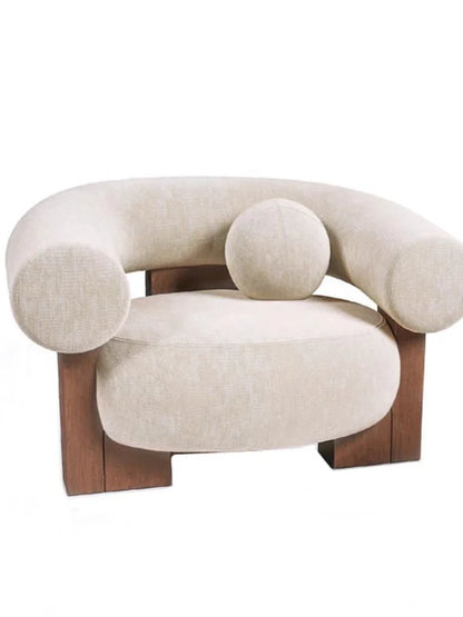 Nordic Elegance | Handcrafted Solid Wood Lounge Chair – Light Luxury & Timeless Comfort