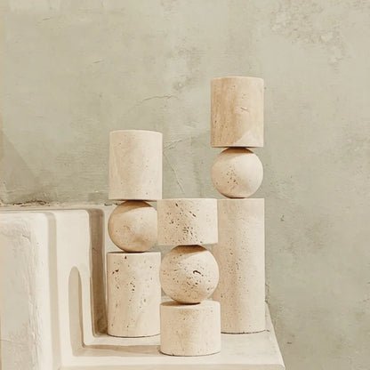 Nordic Travertine Candle Holder