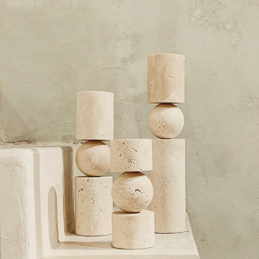 Nordic Travertine Candle Holder