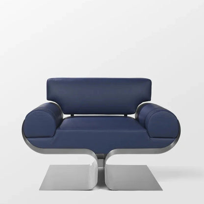 Nordic Luxury Stainless Steel Designer Leisure Chair – Modern Leather Accent for Living Room & Bedroom