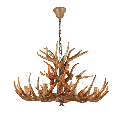 Nordic Antler | Rustic Resin Deer Horn Chandelier – Vintage Lodge-Inspired Pendant Light