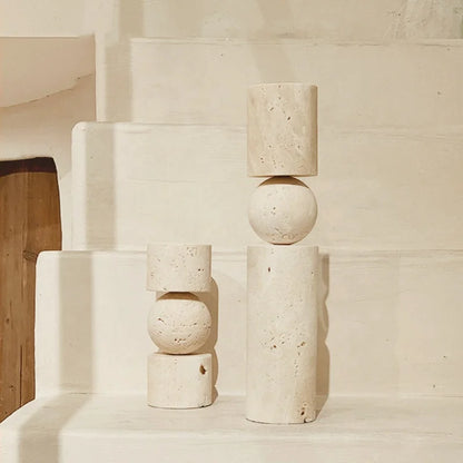 Nordic Travertine Candle Holder