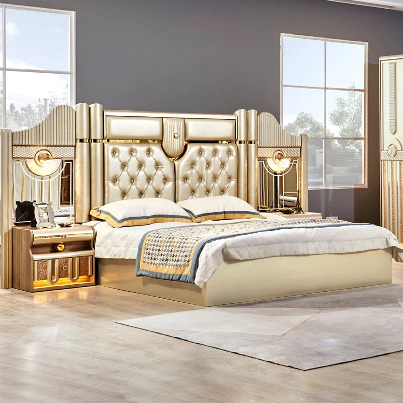 LunaFrame | Modern LED King Bedroom Set with Storage Drawers and Wood Frame