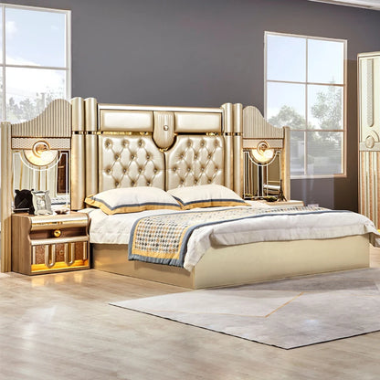 LunaFrame | Modern LED King Bedroom Set with Storage Drawers and Wood Frame