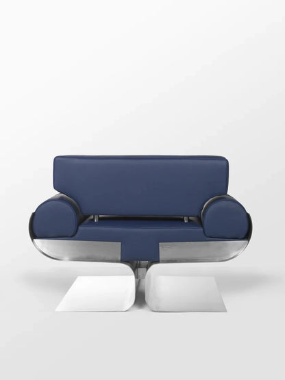 Nordic Luxury Stainless Steel Designer Leisure Chair – Modern Leather Accent for Living Room & Bedroom