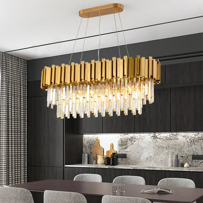Grandeur Glow | Modern Luxury Crystal LED Chandelier – American Style Statement Lighting