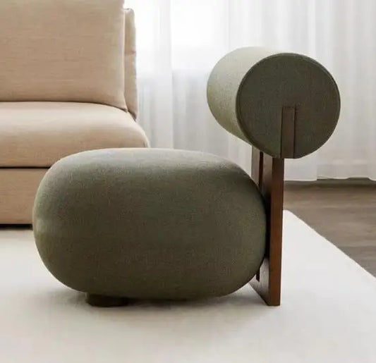 Wabi-Sabi | Cream Cashmere Lounge Chair for Boutique & Balcony Bliss