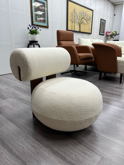 Wabi-Sabi | Cream Cashmere Lounge Chair for Boutique & Balcony Bliss