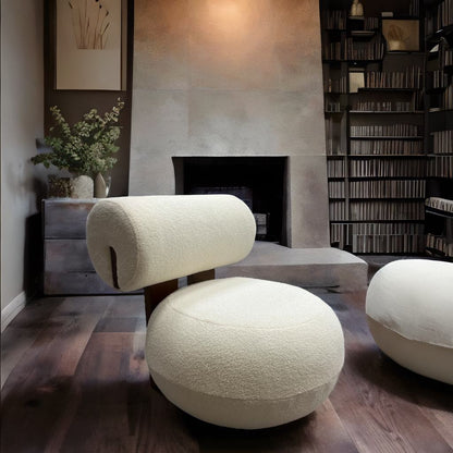 Wabi-Sabi | Cream Cashmere Lounge Chair for Boutique & Balcony Bliss