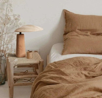 Zen Glow | Wabi-Sabi Wooden Table Lamp – Minimalist Bedside & Art Deco Lighting