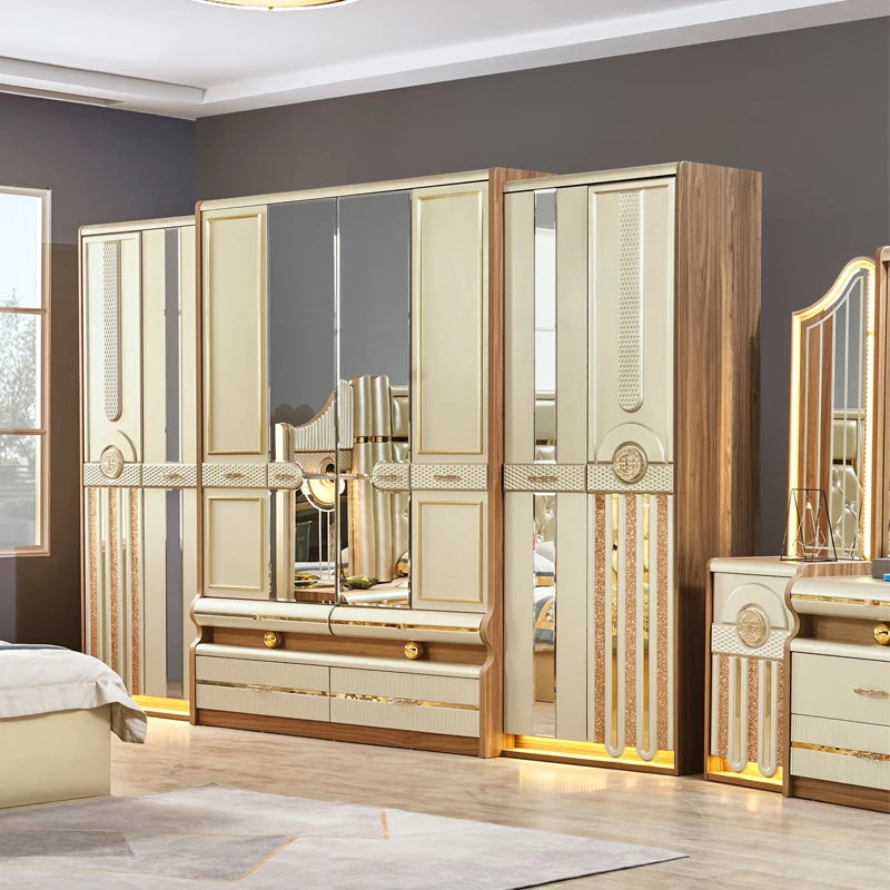 LunaFrame | Modern LED King Bedroom Set with Storage Drawers and Wood Frame