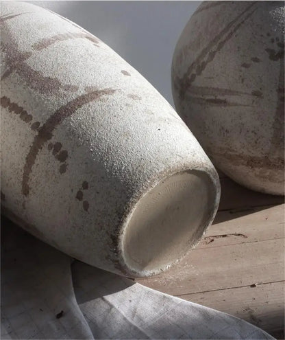 Rustic Zen | Handcrafted Coarse Ceramic Retro Vase – Timeless Earthenware Accent for Elegant Décor"