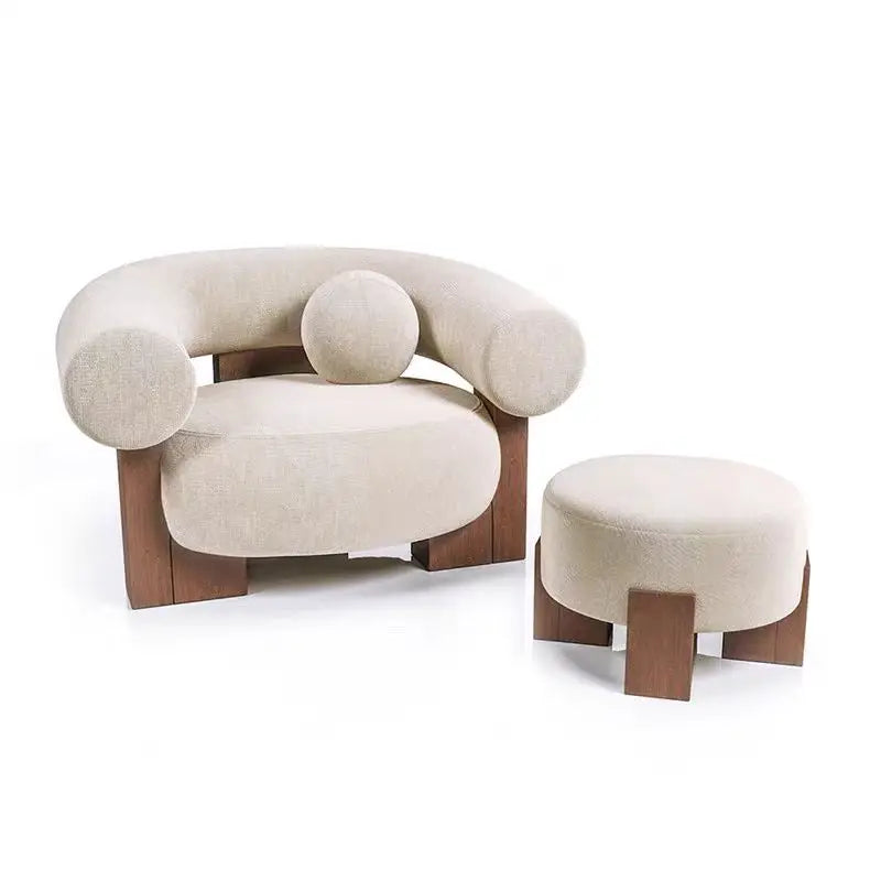 Nordic Elegance | Handcrafted Solid Wood Lounge Chair – Light Luxury & Timeless Comfort
