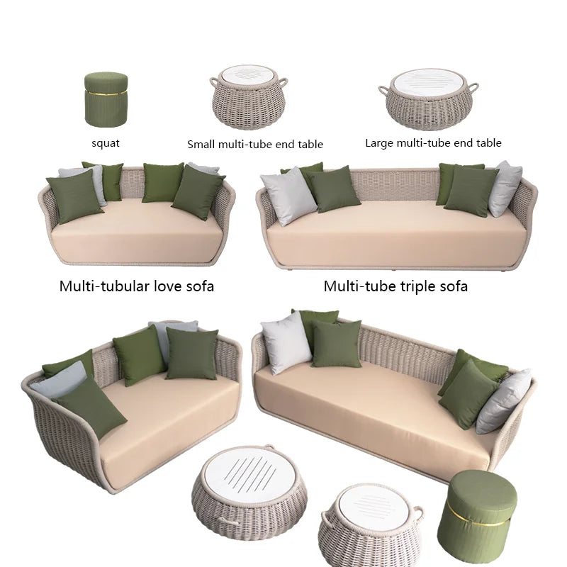 Primora Solis | Luxury Outdoor Rope Sofa Set with Aluminum Frame & Waterproof Cushions