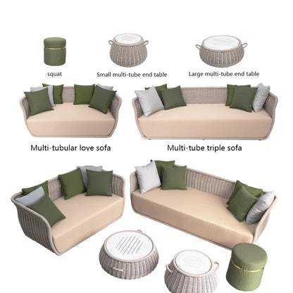 Primora Solis | Luxury Outdoor Rope Sofa Set with Aluminum Frame & Waterproof Cushions