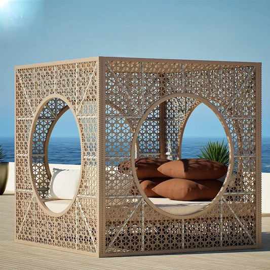 Elysia Luxe | 3-Seater Outdoor Lounge Set with Teak & Rattan – Premium Turkish Restaurant & Garden Furniture