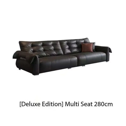 Italian Modern Swan Dip | Genuine Leather Sectional Sofa for Chic Urban Living