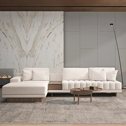 Regal Comfort | Royal Beige Sectional Sofa with Storage & Solid Wood Frame
