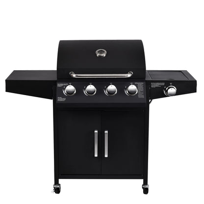 CE 2 in 1 Charcoal and Gas Combo Barbecue BBQ Gas Grills Large Capacity Cooking Area with Thermometer