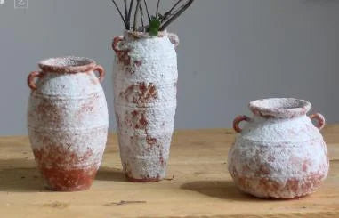 Rustic Zen | Handcrafted Coarse Ceramic Retro Vase – Timeless Earthenware Accent for Elegant Décor"