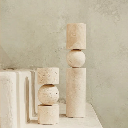 Nordic Travertine Candle Holder