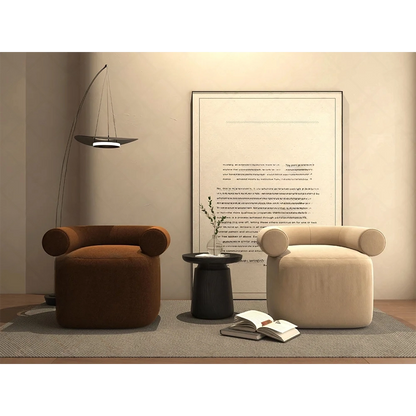 Elysian Comfort | Modern Upholstered Fabric Leisure Chair with Wooden Frame