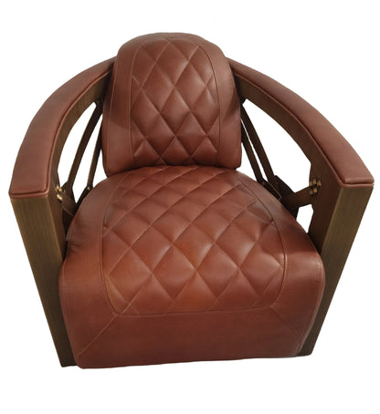 Aviator Retro Industrial Leather Chair – Vintage Loft-Style Accent Chair for Living Room & Office