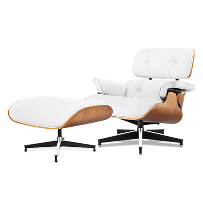Mid Century Lounge Chair,Top Grain Leather Sofa for Living Room, Indoor Modern Lounge Chair and Ottoman Set, Chaise Lounge for Office, Study