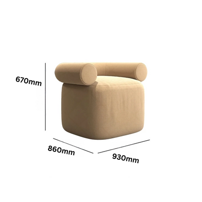 Elysian Comfort | Modern Upholstered Fabric Leisure Chair with Wooden Frame