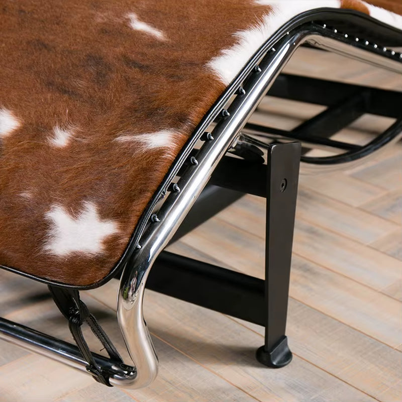 High-End Cow Leather Designer Customized Modern Rocking Lounge Sofa Chair for Bedroom Hotel Living Room