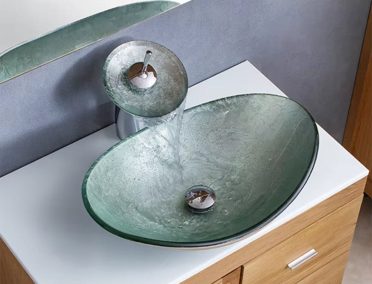 China Factory Counter Top Boat Shape Blue Easy Bathroom Sinks Sets Outdoor Handwashing Lavabo Wash Basin