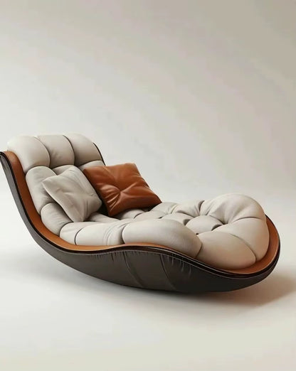Contemporary Retro Single Reclining Chaise Lounge Sofa for Bedroom, Study, or Casual Living Room Use
