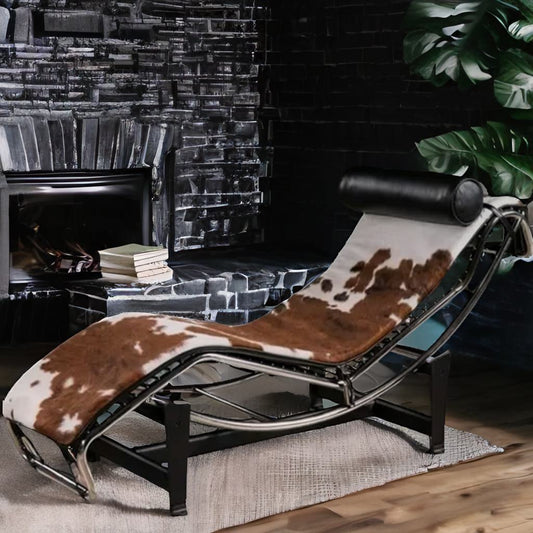 Luxury Cow Leather Rocking Lounge Chair – Modern Designer Seating for Living Room, Bedroom & Hotel