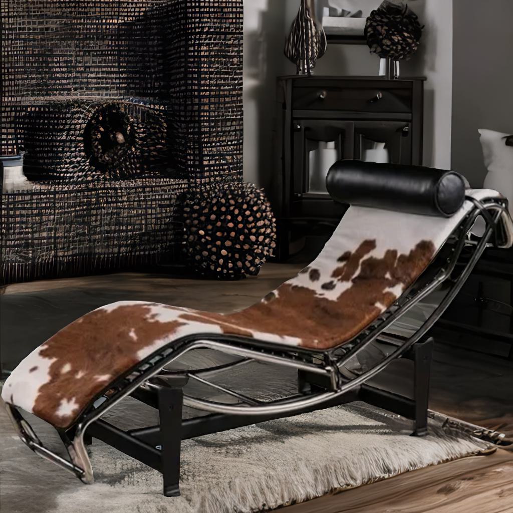 Luxury Cow Leather Rocking Lounge Chair – Modern Designer Seating for Living Room, Bedroom & Hotel