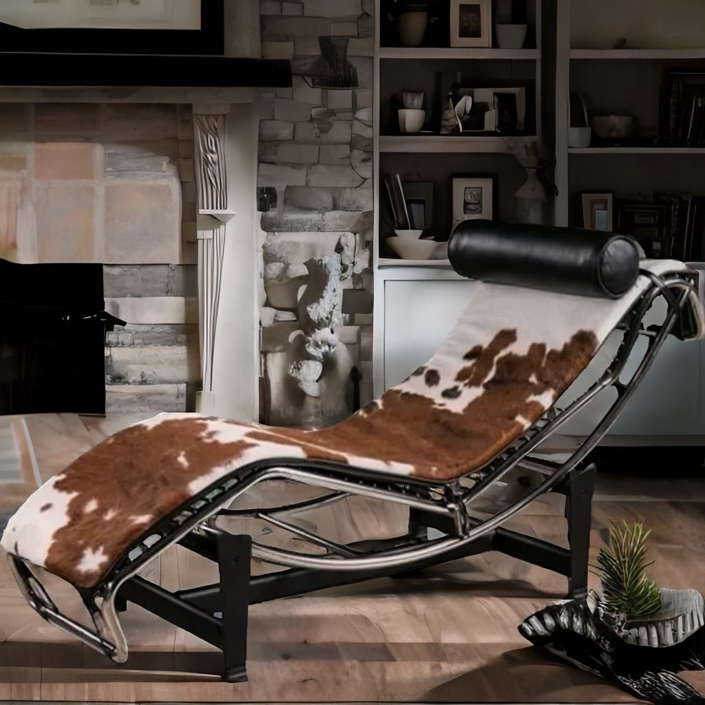Luxury Cow Leather Rocking Lounge Chair – Modern Designer Seating for Living Room, Bedroom & Hotel