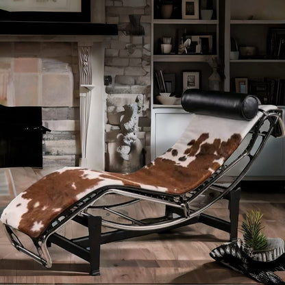 Luxury Cow Leather Rocking Lounge Chair – Modern Designer Seating for Living Room, Bedroom & Hotel