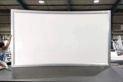 150 Inch Curved Fixed Frame Projector Screen Home Theater Outdoor Aluminum Housing Matte White Led Projector Screens