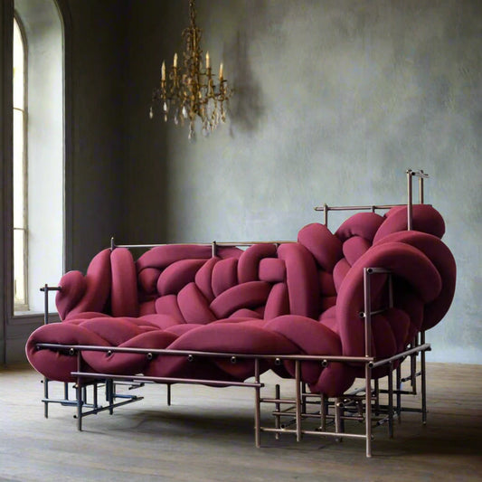 Contemporary Luxury Boa-Shaped Woven Sofa Chair for Living Room and Villa Decor